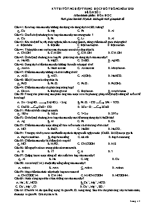 Đề ôn thi Tốt nghiệp THPT môn Hóa học năm 2020 - Đề số 1